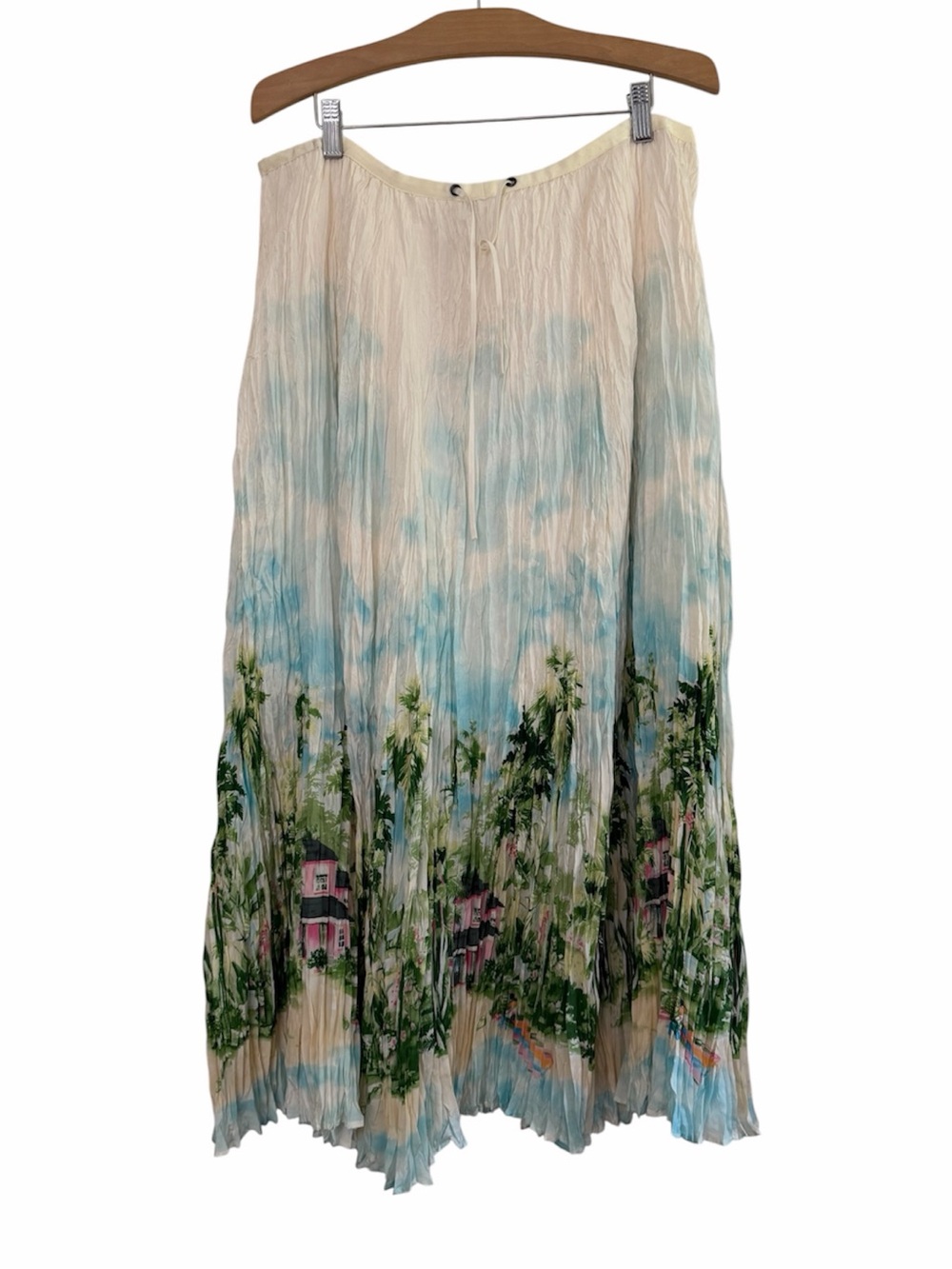 NWT Tommy Bahama 100% Silk Tropical Landscape Maxi Skirt XL Resort Beach - Picture 2 of 8